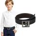 AWAYTR Reversible Kids Belts for Boys - Brown and Black Leather Belt for School Uniform Casual Jeans