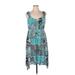 Style&Co Casual Dress Scoop Neck Sleeveless: Teal Dresses - Women's Size 0X