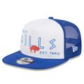 Men's New Era White/Royal Buffalo Bills Gridiron Classics Banger 9FIFTY Trucker Snapback Hat