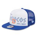 Men's New Era White/Royal Denver Broncos Gridiron Classics Banger 9FIFTY Trucker Snapback Hat