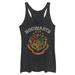 Juniors Heather Black Harry Potter Hogwarts Tri-Blend Tank Top