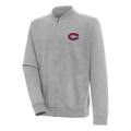 Men's Antigua Heather Gray Montreal Canadiens Victory Full-Zip Jacket