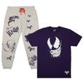 Men's Heroes & Villains Purple/White Marvel Venom T-Shirt Pants Lounge Set