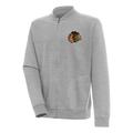 Men's Antigua Heather Gray Chicago Blackhawks Victory Full-Zip Jacket