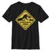 Youth Black Jurassic Park Dinosaur Crossing T-Shirt