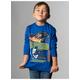 Longsleeve TRIGEMA "TRIGEMA Langarmshirt mit coolem Auto-Print" Gr. 140, blau (royal) Kinder Shirts Langarm