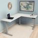 Compel Height Adjustable L-Shaped Standing Desk w/ Cable Management Wood in Gray | 30 D in | Wayfair RZR-3-6030-WHT-SLV-BNDL