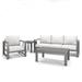 Birch Lane™ Dulcie 4 Person Seating Set w/ Sunbrella Cushions Metal/Rust - Resistant Metal in White | 80 W x 31 D in | Outdoor Furniture | Wayfair