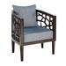 Armchair - Latitude Run® Zuhal 27" Wide Armchair Wood/Polyester in Blue/Brown | 32.5 H x 27 W x 29 D in | Wayfair 27E0E77404B14573972C84A83012E6CB