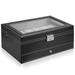 Latitude Run® Watch Box + Drawers Faux Leather in Black | 3.9 H x 11.8 W x 7.8 D in | Wayfair AD4C25B17E2B427FB7FAF13D4A735294