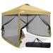 EAGLE PEAK 10x10 Outdoor Easy Pop up Canopy with Netting, Instant Screen Party Tent with Mesh Side Walls