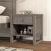 Nightstand End Table Wooden Table with 1 Drawer and Open Storage, Antique Gray