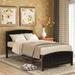 Classic Twin Size Wood Platform Bed with Headboard & Wood Slat Support