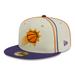 "Men's New Era Cream/Purple Phoenix Suns Piping 2-Tone 59FIFTY Fitted Hat"