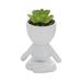 Cute Figure Ceramic Doll Flower Pot Decoration Planter Succulents Flower Cactus Bonsai Bonsai Planter Container Creative Design For Home Office Decoration Plants Not Included