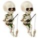 Spencer 2 Pack Fishing Skeleton Garden Accessory Mini Halloween Skeleton Figurines Statue Decor for Pond Fountain Waterfalls Poolside Home Ornament Cool Halloween Decor Outdoor