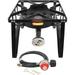 Single Propane Burner 200 000 BTU Portable Outdoor Stove For Camping Cooking/Home Brewing/Making Sauces 16â€� Square