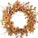 20 inches Artificial Flowers Autumn Wreath Sunflower Silk Fake Daisy Chrysanthemum Flowers Artificial Paper Flowers Wreath for Front Door Window Wedding Summer Fall Outdoor Indoor Home Decor