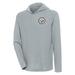 Men's Antigua Gray Pittsburgh Steelers Strong Hold Long Sleeve Henley Hoodie T-Shirt