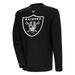 Men's Antigua Black Las Vegas Raiders Flier Bunker Pullover Sweatshirt