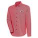 Men's Antigua Red/White Kansas City Chiefs Compression Tri-Blend Long Sleeve Button-Down Shirt