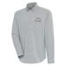 Men's Antigua Heather Gray/White Los Angeles Chargers Compression Tri-Blend Long Sleeve Button-Down Shirt