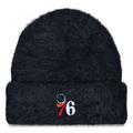 Women's New Era Black Philadelphia 76ers Fuzzy Thick Cuffed Knit Hat