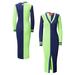 Women's STAUD Neon Green/Navy Seattle Seahawks Shoko Knit Button-Up Sweater Dress
