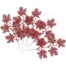 DanceeMangoos 5Pcs Glitter Christmas Picks Artificial Holiday Floral Picks Poinsettia Flower Branches Christmas Tree Decoration for Christmas Holiday Home Ornament (Red)