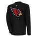 Men's Antigua Black Arizona Cardinals Flier Bunker Pullover Sweatshirt