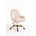 Velvet Home Office Chair with Wheels - Cute Chair with Side Arms and Gold Metal Base - Bling Desk Nail Chair for Women - Adjustable Height - Perfect for Living Room Bedroom and Vanity