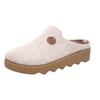 Pantoffel ROHDE "FOGGIA", Damen, Gr. 42, weiß (sanftes weiß), Filz, meliert, klassisch, Schuhe, Hausschuh, Schlappen, Clog, Homeslipper mit Profilsohle