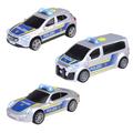 Dickie Toys - Polizeiauto Police Unit - Spielzeugauto für Kinder ab 3 Jahre, Auto mit Friktionsmotor, Licht & Sound, zufällige Auswahl aus 3 Modellen (Porsche, Mercedes-Benz oder Citroën)