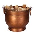 Kindling Scuttle Bucket Fireside Fuel Storage Hod Basket Hand Hammered Copper Log Bucket