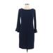 Jessica Howard Casual Dress - Sheath: Blue Print Dresses - Women's Size 6