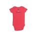 Carter's Short Sleeve Onesie: Pink Bottoms - Size 3 Month