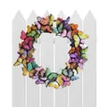 Couronne de papillon artificielle colorée guirlande pour porte d'entrée décoration pour porte de