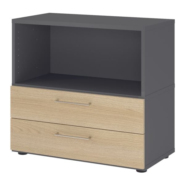 HAMMERBACHER Regalschrank »Flexwall« 80 cm breit 2 OH grau, 80x74.8x40 cm