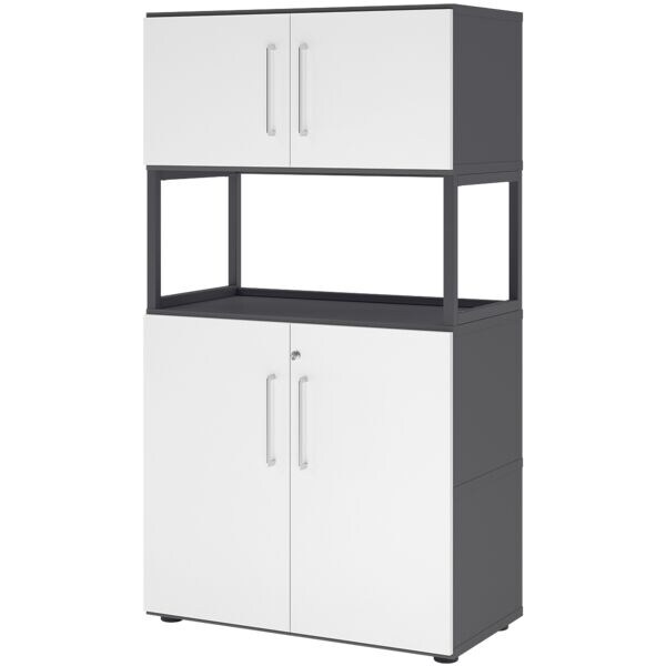 HAMMERBACHER Regalschrank »Flexwall« 80 cm breit 4 OH Stahlrahmen grau, 80x145.2x40 cm Image