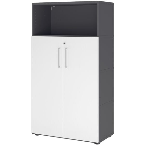 HAMMERBACHER Regalschrank »Flexwall« 80 cm breit 4 OH grau, 80x145.2x40 cm