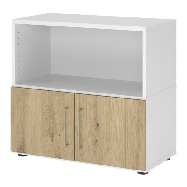 HAMMERBACHER Regalschrank »Flexwall« 80 cm breit 2 OH 2 Türen weiß, 80x74.8x40 cm