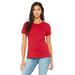 Bella + Canvas 6416 Women's Relaxed Jersey Short-Sleeve T-Shirt in Red size 3XL | Ringspun Cotton 6413, 6400CVC, 6400, BC6413, BC6400CVC, B6400, BC6400