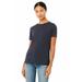 Bella + Canvas 6416 Women's Relaxed Jersey Short-Sleeve T-Shirt in Heather Navy Blue size Medium | Triblend 6413, 6400CVC, 6400, BC6413, BC6400CVC, B6400, BC6400