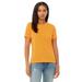 Bella + Canvas 6416 Women's Relaxed Jersey Short-Sleeve T-Shirt in Heather Marmalade size Large | Ringspun Cotton 6413, 6400CVC, 6400, BC6413, BC6400CVC, B6400, BC6400