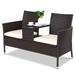 Outdoor Patio Rattan Cushioned Chat Set for Relaxation and Comfort