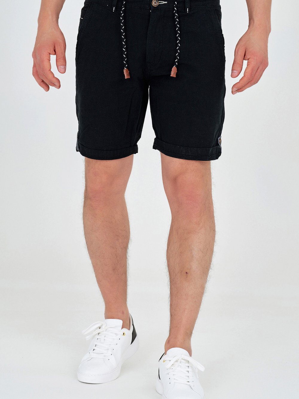 Indicode Shorts Leinen Herren schwarz, XL