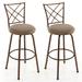 2 Pieces Swivel Pluch Fabrice Cushioned Bar Stool Set-Brown - 18" x 16" x 41.5" (L x W x H)