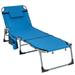 5-position Outdoor Folding Chaise Lounge Chair - 60" x 24" x 33"