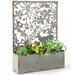 Set of 2 Decorative Raised Garden Bed with Trellises-Rust - Grey