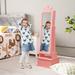 2-in-1 Kids Play Jewelry Armoire with Full Length Mirror and Drawers - 13.5" x 12" x 44.5" (L x W x H)
